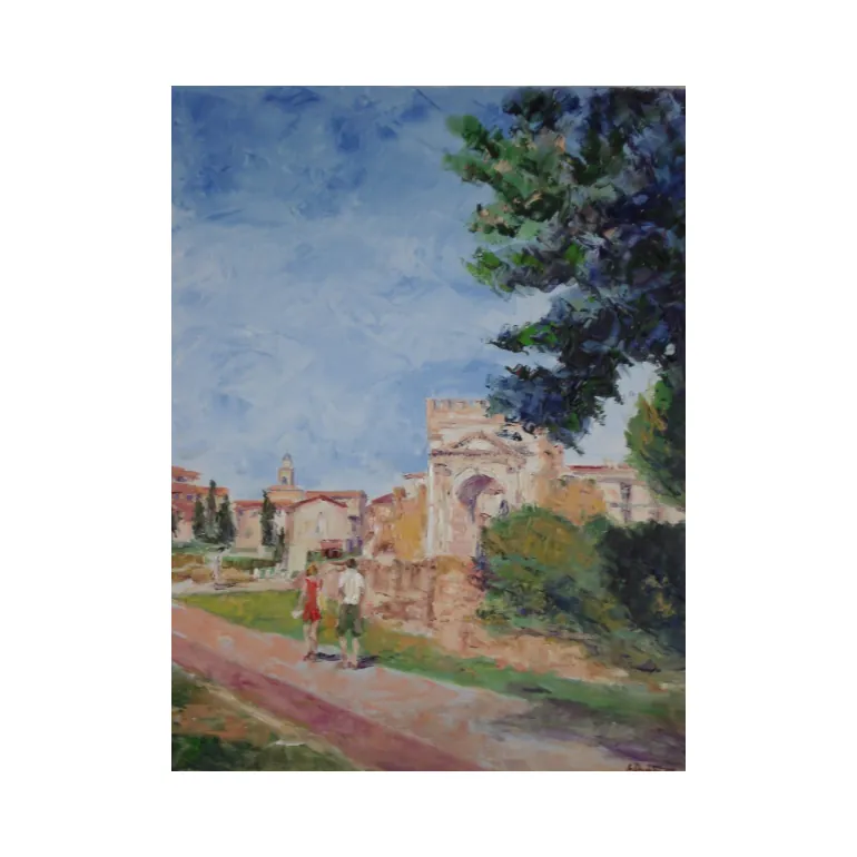 Turisti a Rimini, olio su tela cm. 40x50 2009<br />